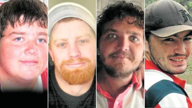 Left to right: Joel Lynam and Bryan Wilmot died after drinking home brew, while Joshua Lynam and Vincent Summers remain in hospital.