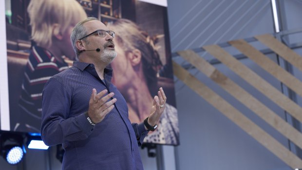 Scott Huffman on stage at Google I/O last week.