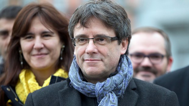 Ousted Catalan leader Carles Puigdemont in January.