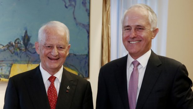 Prime Minister Malcolm Turnbull with Philip Ruddock in Canberra on Monday.