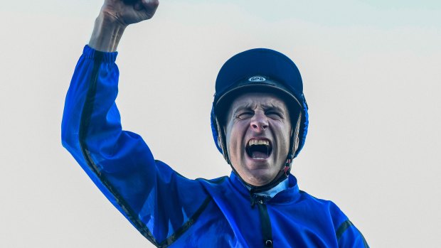 Ecstatic: Blake Shinn returns to scale with a mile-wide smile.