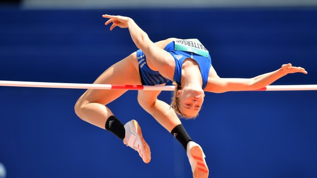 Eleanor Patterson in action during the Australian Athletics Championships at Carrara Stadium on the Gold Coast.