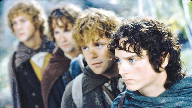 Hobbits Merry, Pippin, Samwise and Frodo.
