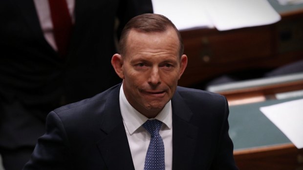 Prime Minister Tony Abbott departs question time  on Wednesday.