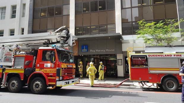 The third floor of a building on Ann Street was evacuated after reports of smoke coming from the ceiling of the third floor.