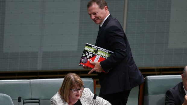 Labor MP Graham Perrett leaves question time on Tuesday.