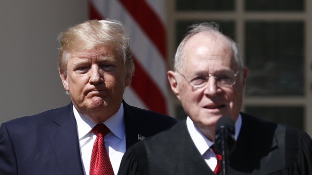 US President Donald Trump (left) and Justice Anthony Kennedy.