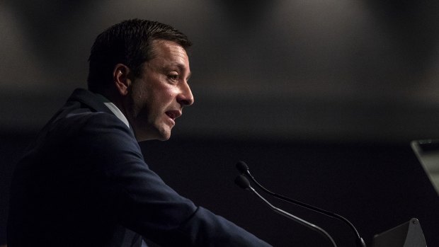 Matthew Guy announced a series of law and order policies at the Liberal state conference.