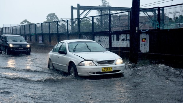 Flash flooding near Petersham.