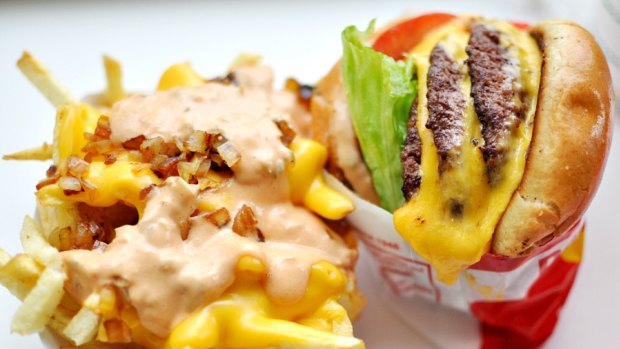 The calorific 'animal-style' goodness of In-N-Out Burger.