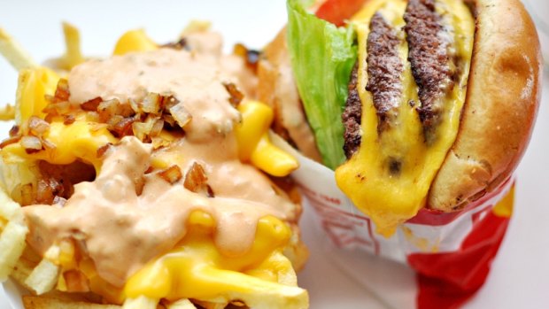 The calorific 'animal-style' goodness of In-N-Out Burger.