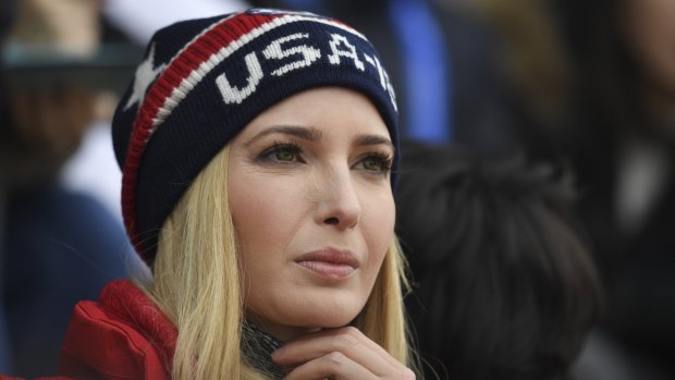 Ivanka Trump, daughter of US President Donald Trump, watches the men's Big Air snowboard competition at the 2018 Winter Olympics in Pyeongchang, South Korea.