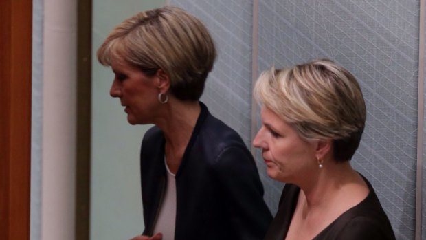 Foreign Affairs Minister Julie Bishop and shadow minister Tanya Plibersek in Question Time on Thursday.