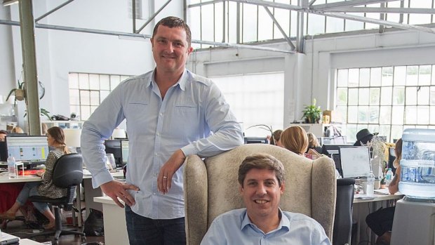 Temple & Webster co-founders Brian Shanahan (right) and Adam McWhinney have floated their four-year-old online furniture retailer.