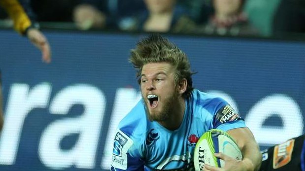 Blue: Rob Horne in action for the Waratahs, the club with which he spent his entire professional career in Australia.