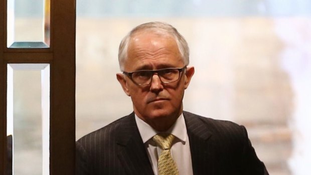 Prime Minister Malcolm Turnbull arrives for question time on Monday.