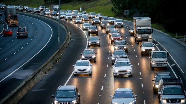 Morning traffic on the Eastern Freeway.