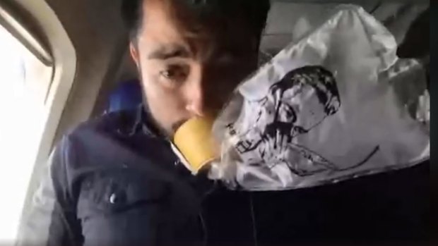 Passenger Marty Martinez filmed a Facebook Live video on board the Southwest Airlines flight.