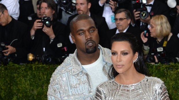 Kanye West and Kim Kardashian West attend the MET Gala in 2016.