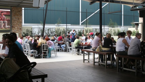 The beer garden at the Peachtree Hotel in Penrith.