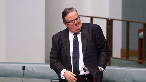 Ewen Jones during question time. Photo: Andrew Meares