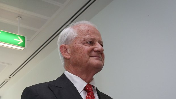 Liberal MP Philip Ruddock addresses the media on Monday.