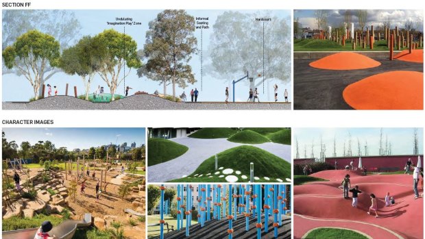 Ideas for the play areas, from the concept plan. 