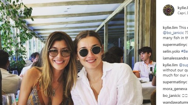 James Packer's girlfriend, Kylie Lim, left, with Jasmine Yarbrough in Capri this week.