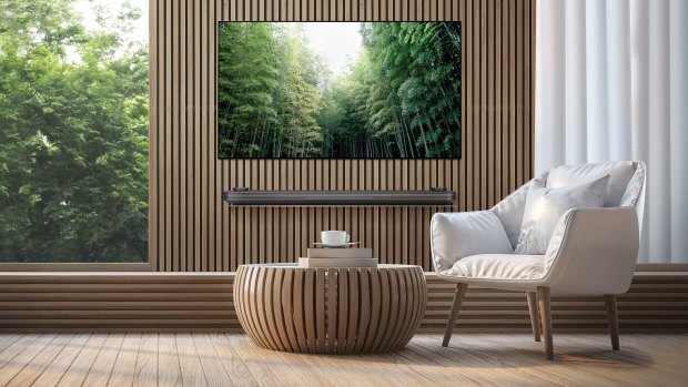 The 'wallpaper' W8 is the most expensive of LG's 2018 OLEDs, starting at $9999 for a 65-inch model.