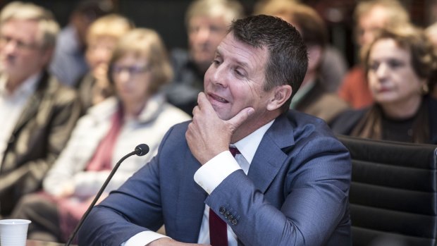 Former premier Mike Baird gives evidence to the upper house inquiry this week.