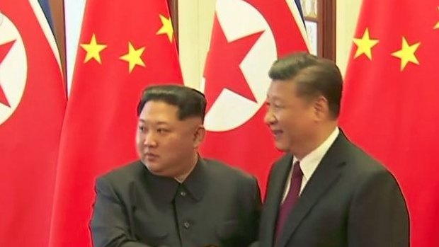 North Korean leader Kim Jong-un and China's leader Xi Jinping.