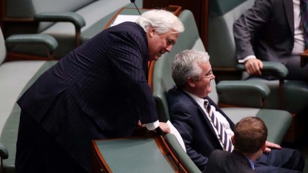Clive Palmer during question time. Photo: Andrew Meares
