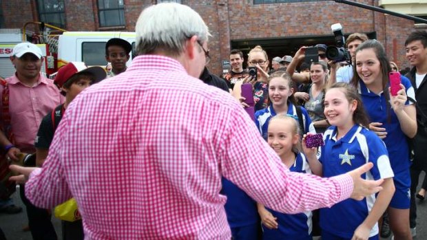 Prime Minister Kevin Rudd visited the EKKA Brisbane Show on Wednesday.