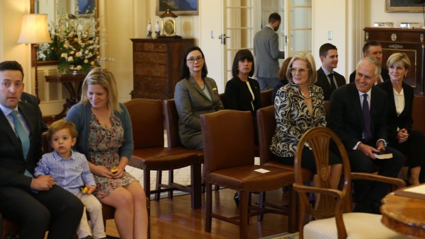 Malcolm Turnbull is sworn in as the 29th Prime Minister of Australia in Canberra on Tuesday.