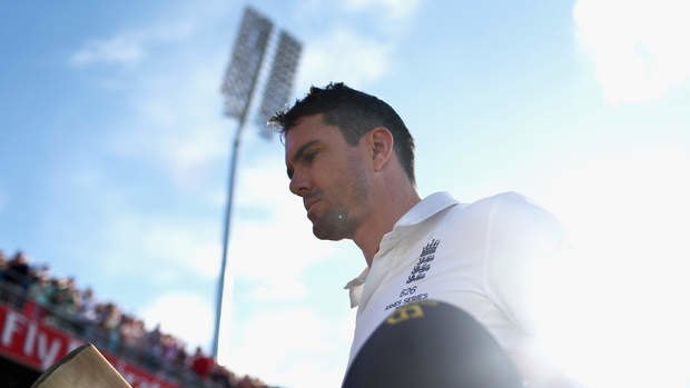 England's Kevin Pietersen leaves the Old Trafford arena after falling for 113 late on day three of the third Ashes Test against Australia.