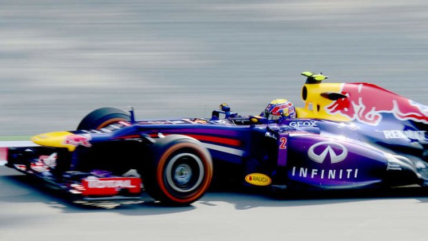 Zipping around: Red Bull Racing's Australian driver Mark Webber drives at the Autodromo Nazionale circuit in Monza.