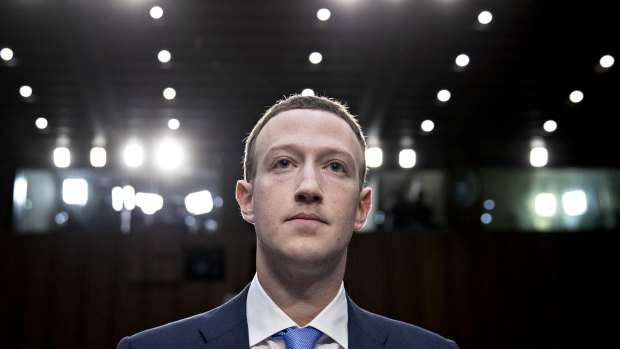 Mark Zuckerberg, Facebook CEO and founder, at a US Senate committee hearing.