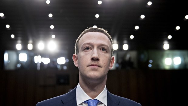 Mark Zuckerberg, Facebook CEO and founder, at a US Senate committee hearing.