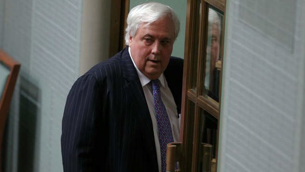 Palmer United Party leader Clive Palmer departs QT. Photo: Alex Ellinghausen