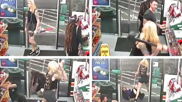 CCTV footage of the Enmore 7-Eleven axe attack.