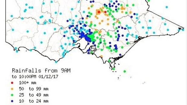 BOM map of rainfall 