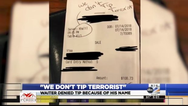 A Texas restaurant owner falsely claimed that a customer left a racist message on a receipt.