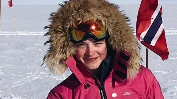 Melbourne teenage adventurer Jade Hameister on her trek to the South pole in January 2018. 