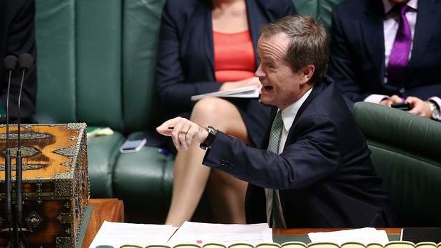 Opposition Leader Bill Shorten during Question Time. Photo: Alex Ellinghausen