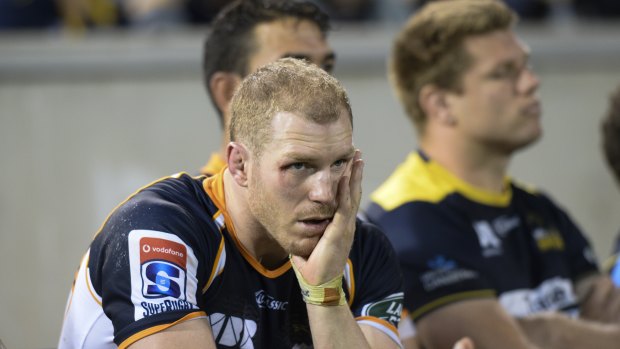 Disaster: David Pocock watches on as the Brumbies lose to the Jaguares.