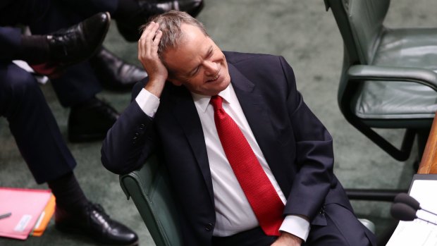 Opposition Leader Bill Shorten during question time on Tuesday .