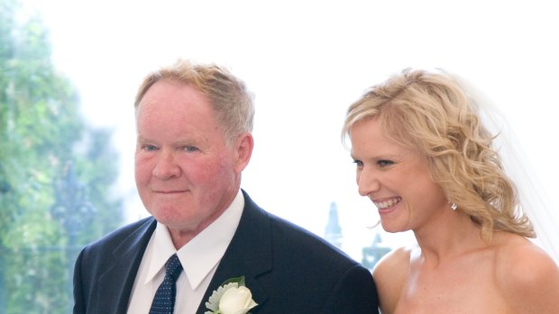 Gerard Helliar with his daughter Kate Campbell at her wedding in 2008. 