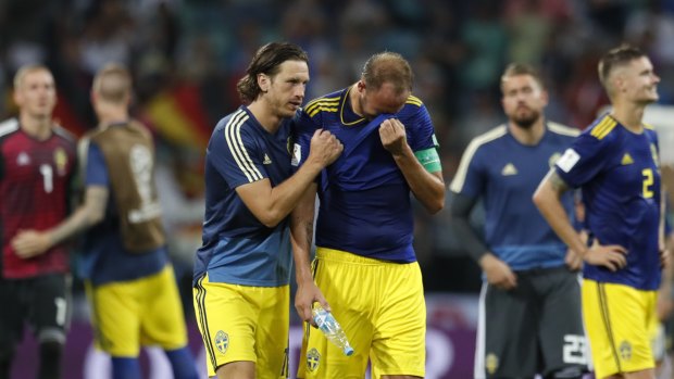 The Swedes were devastated after conceding a last-minute winner to Germany.