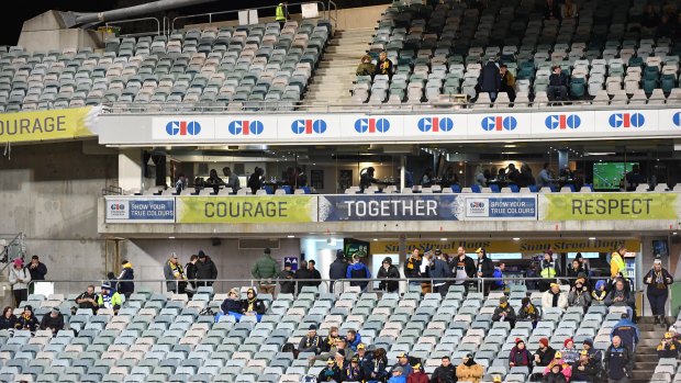There were plenty of spare seats at Canberra Stadium.