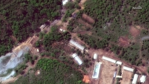 Several Western journalists were at the Punggye-ri test site in North Korea, pictured here via satellite, to witness its destruction.